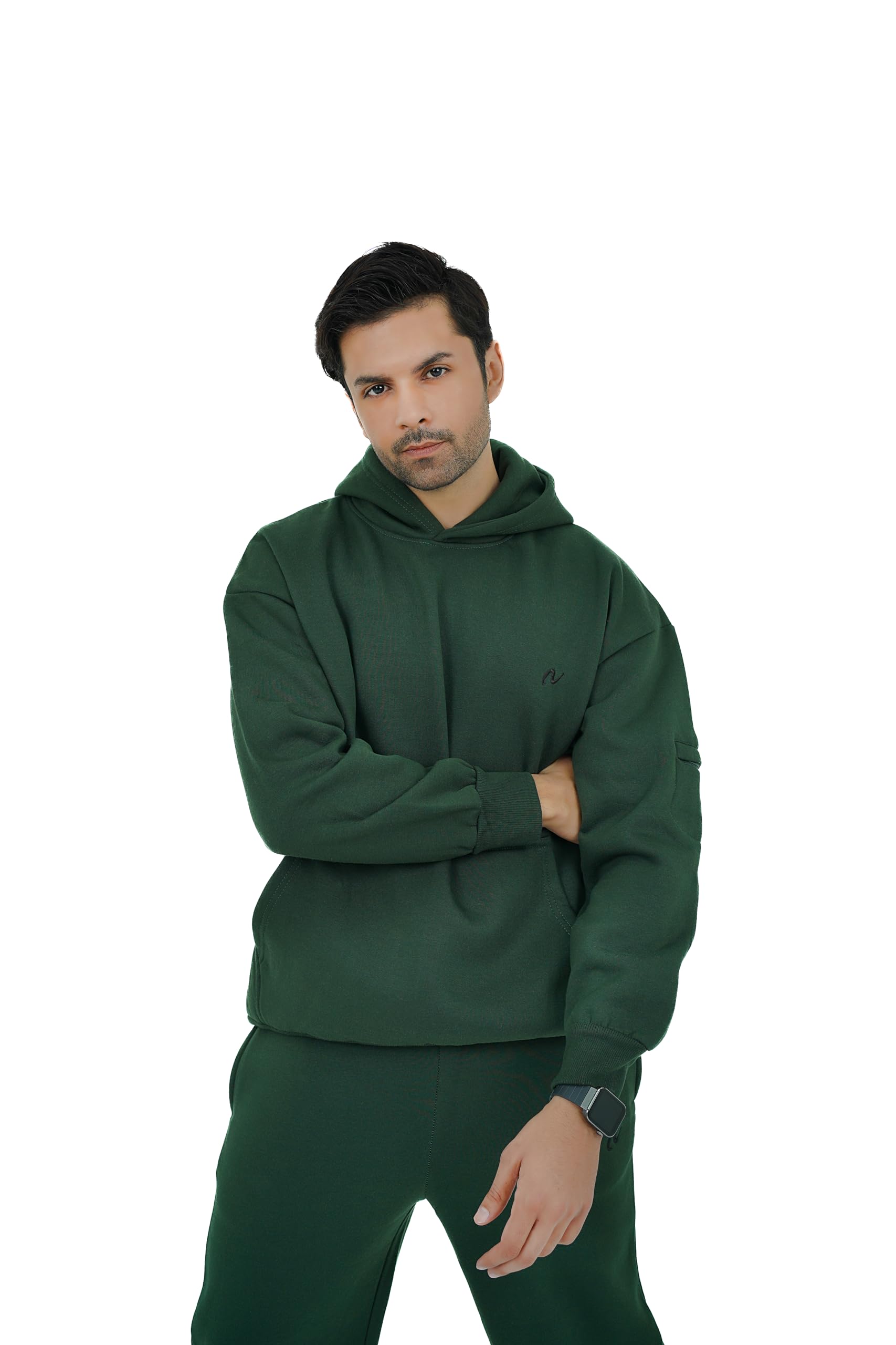 NoorVogue Heavyweight Oversized Fleece Hoodie Unisex Premium Comfort Pullover Mesh Pocket