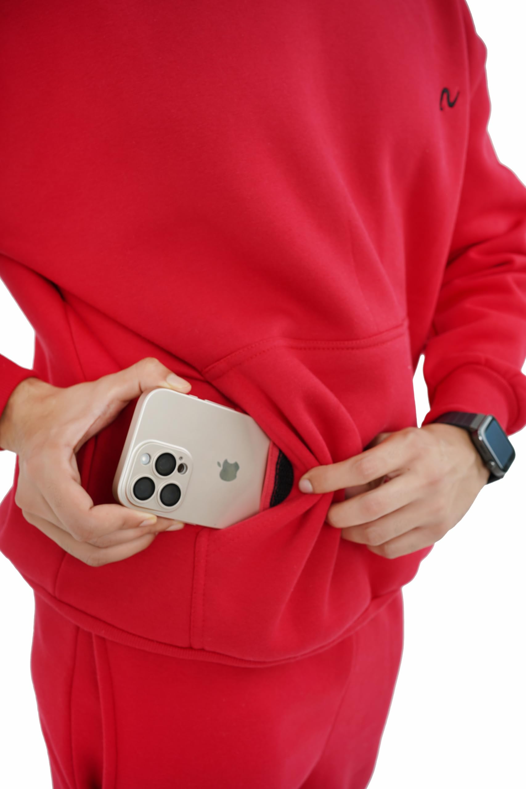 NoorVogue Heavyweight Oversized Fleece Hoodie Unisex Premium Comfort Pullover Mesh Pocket