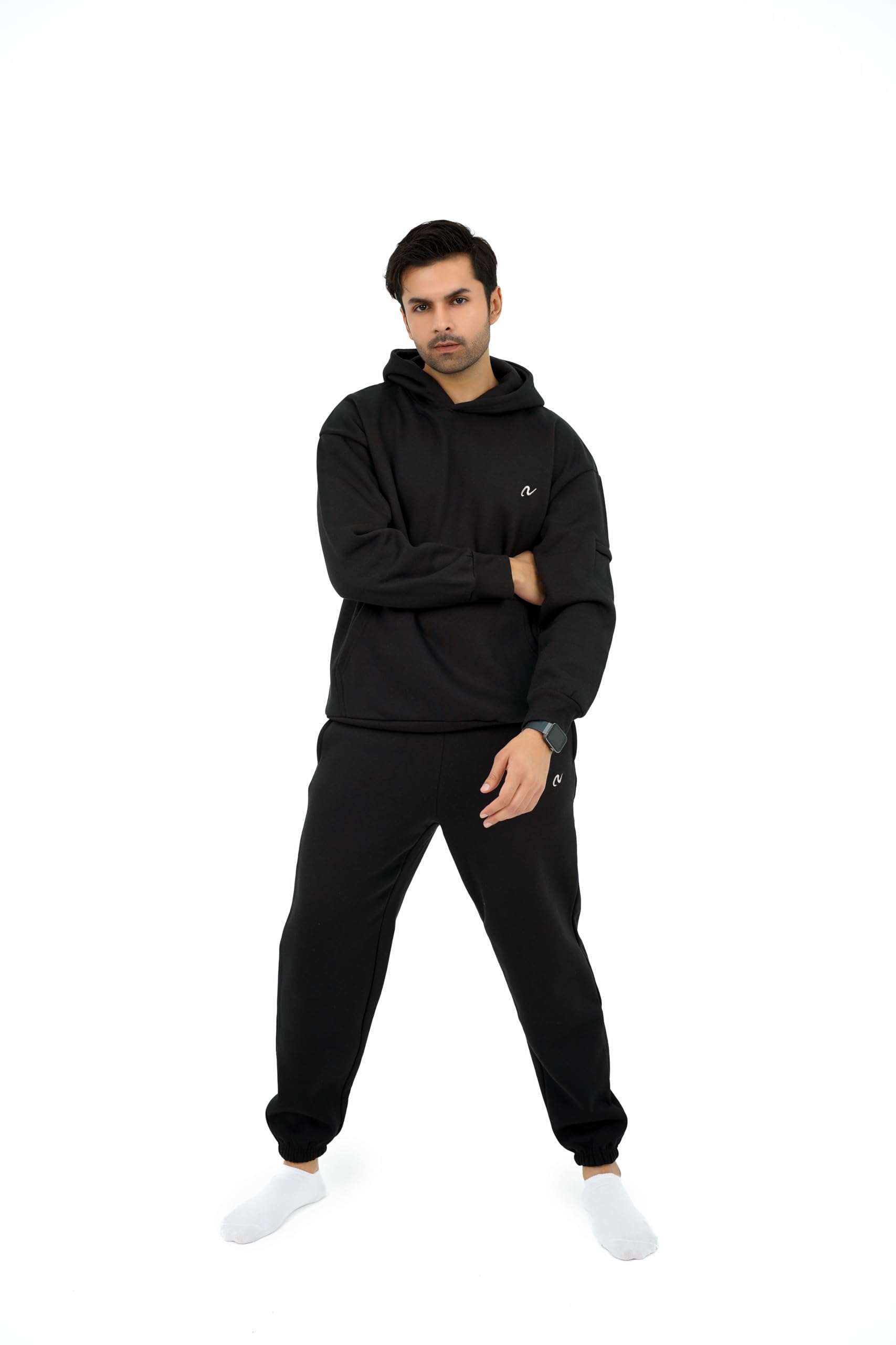 NoorVogue Heavyweight Oversized Fleece Hoodie Unisex Premium Comfort Pullover Mesh Pocket