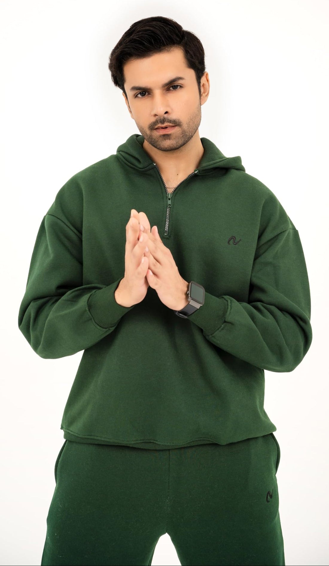 NoorVogue Heavyweight Oversized Quarter Zip Hoodie for Men & Women Premium Fleece Streetwear Style